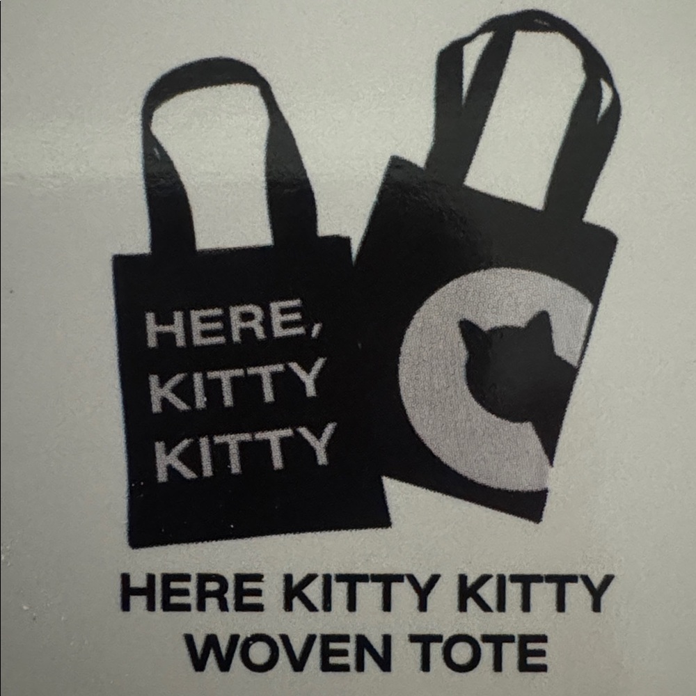 “Here Kitty Kitty” Woven Tote